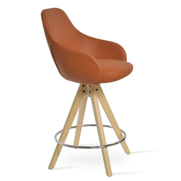 Soho Concept Gazel Arm Pyramid Barstools & Counterstools - Elegant Wood Design With Luxury Upholstery & 10-year Guarantee Natural,Ash  Soho-concept-dining-chair-08776