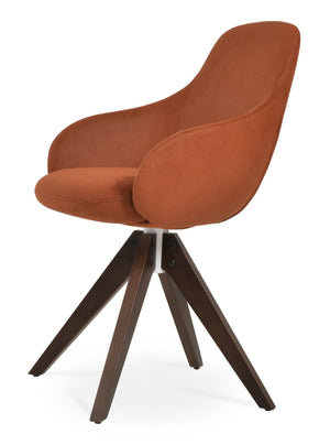 Soho Concept Gazel Arm Pyramid Dining Chair - Stylish Upholstered Comfort With 10-year Guarantee In Walnut Finish Walnut  Soho-concept-dining-chair-03885