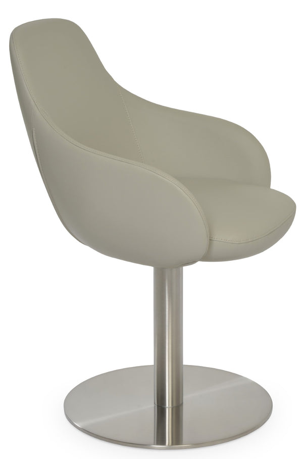 Soho Concept Gazel Arm Piston Stool With Full Footrest - Height Adjustable Leatherette Chair, 2-year Warranty White  Soho-concept-dining-chair-03895