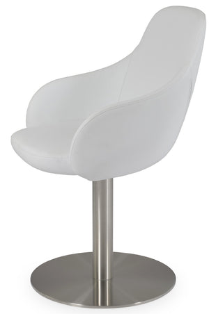 Soho Concept Gazel Arm Pr- Stylish Wood Counter & Bar Stools, Soft Leatherette, 10-year Guarantee, 350 Lbs Support White  Soho-concept-dining-chair-03896