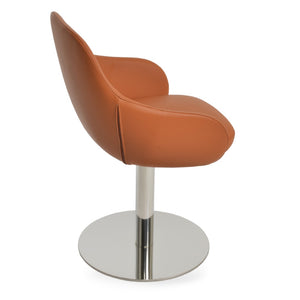 Soho Concept Gazel Adjustable Arm Piston Stool With Footrest - Premium Boucle Fabric & Leather, 10-year Warranty! Caramel  Soho-concept-dining-chair-03890