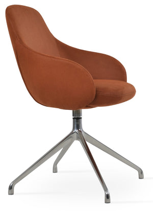 Soho Concept Gazel Large Office Chair – Stylish Comfort In Boucle, Velvet, Nubuck & Camira Fabrics, 10-year Guarantee Cognac  Soho-concept-dining-chair-03907