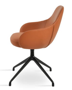 Soho Concept Gazel Arm Office Chair - Ergonomic Design With Camira Boucle Fabric, 10-year Guarantee, Gold Finish Black  Soho-concept-dining-chair-03906