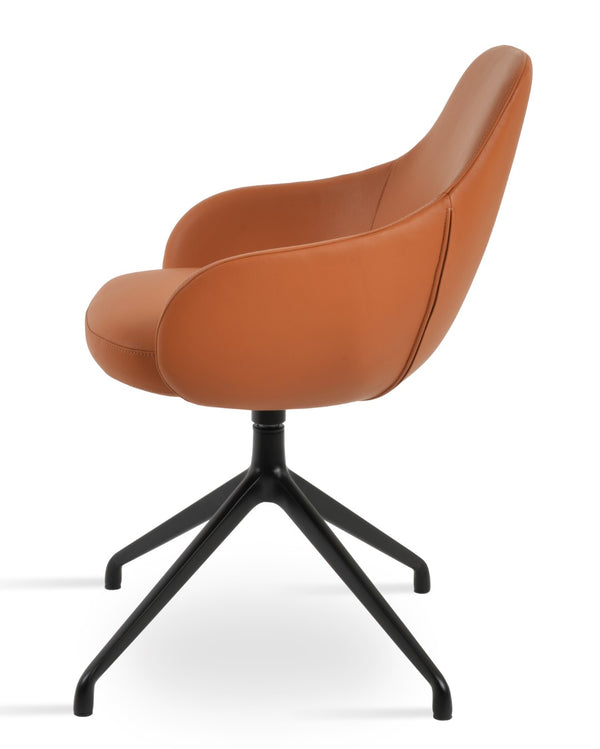 Soho Concept Gazel Arm Office Chair - Ergonomic Design With Camira Boucle Fabric, 10-year Guarantee, Gold Finish Black  Soho-concept-dining-chair-03906