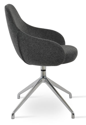 Soho Concept Gazel Large Office Chair In Camira Blazer Wool – Premium Comfort, Adjustable Height, 10-year Guarantee Dark Grey  Soho-concept-dining-chair-03905