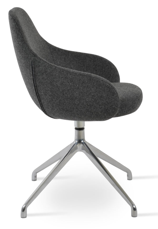 Soho Concept Gazel Large Office Chair In Camira Blazer Wool – Premium Comfort, Adjustable Height, 10-year Guarantee Dark Grey  Soho-concept-dining-chair-03905
