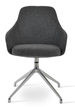 Soho Concept Gazel Large Office Chair In Camira Blazer Wool – Premium Comfort, Adjustable Height, 10-year Guarantee Dark Grey  Soho-concept-dining-chair-03905