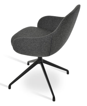 Soho Concept Gazel Large Office Chair In Camira Blazer Wool – Premium Comfort, Adjustable Height, 10-year Guarantee Dark Grey,Black  Soho-concept-dining-chair-03909