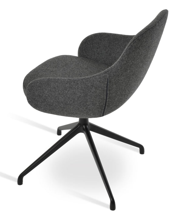 Soho Concept Gazel Large Office Chair In Camira Blazer Wool – Premium Comfort, Adjustable Height, 10-year Guarantee Dark Grey,Black  Soho-concept-dining-chair-03909