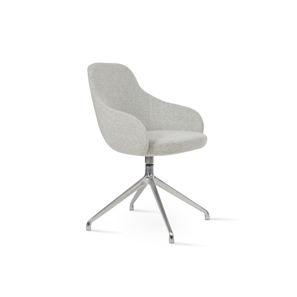 Soho Concept Gazel Large Office Chair In Camira Blazer Wool – Premium Comfort, Adjustable Height, 10-year Guarantee Silver  Soho-concept-dining-chair-03912