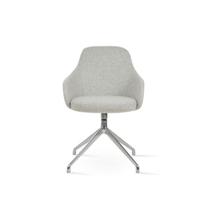 Soho Concept Gazel Large Office Chair In Camira Blazer Wool – Premium Comfort, Adjustable Height, 10-year Guarantee Silver  Soho-concept-dining-chair-03912