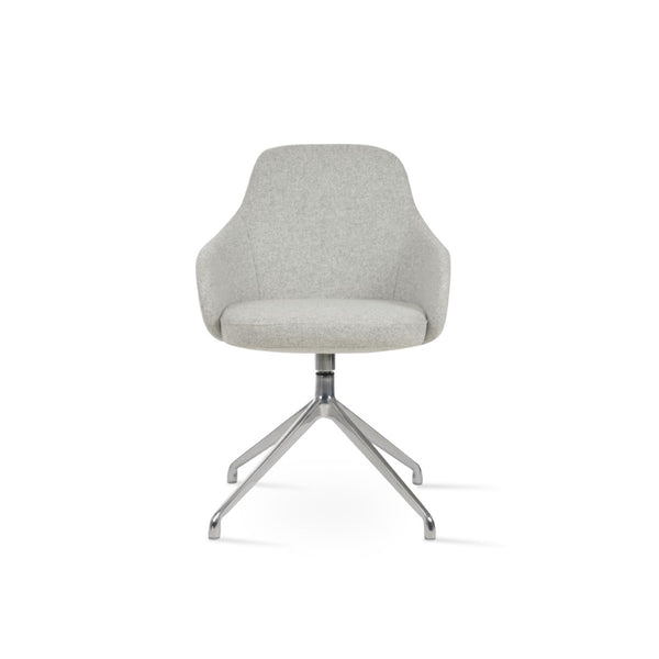 Soho Concept Gazel Large Office Chair In Camira Blazer Wool – Premium Comfort, Adjustable Height, 10-year Guarantee Silver  Soho-concept-dining-chair-03912