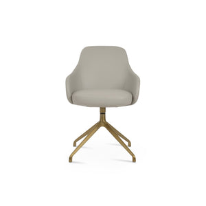 Soho Concept Gazel Large Office Chair – Stylish Leatherette Design, Adjustable Height, 2-year Guarantee, 300 Lbs Capacity Brass,Light Grey  Soho-concept-dining-chair-03903