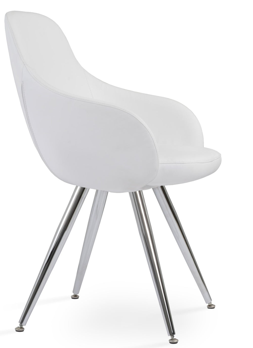 Soho Concept Gazel Arm Galata Counter & Bar Stools - Stylish Steel Legs, Soft Leatherette, 2-year Guarantee Chrome,White Steel Tubular Legs Soho-concept-dining-chair-03921