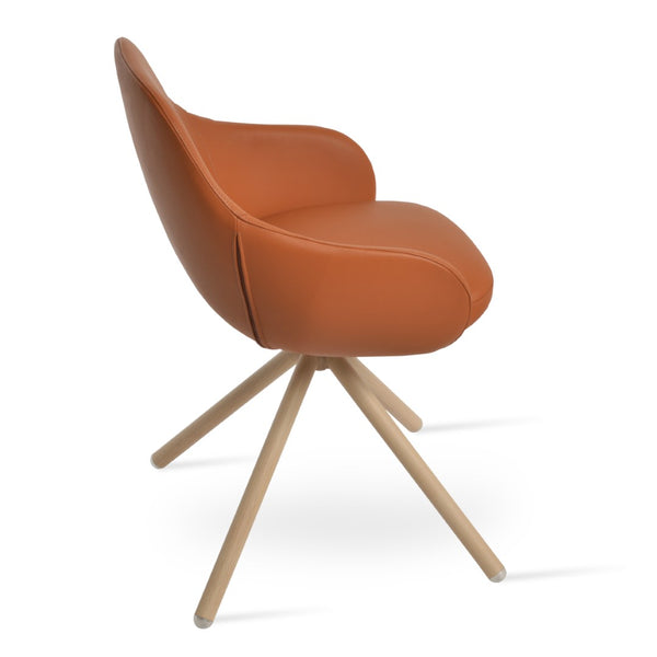 Soho Concept Gazel Arm Wood Counter & Bar Chair – Elegant Solid Wood, Premium Boucle Fabric, 10-year Guarantee Natural  Soho-concept-dining-chair-03938