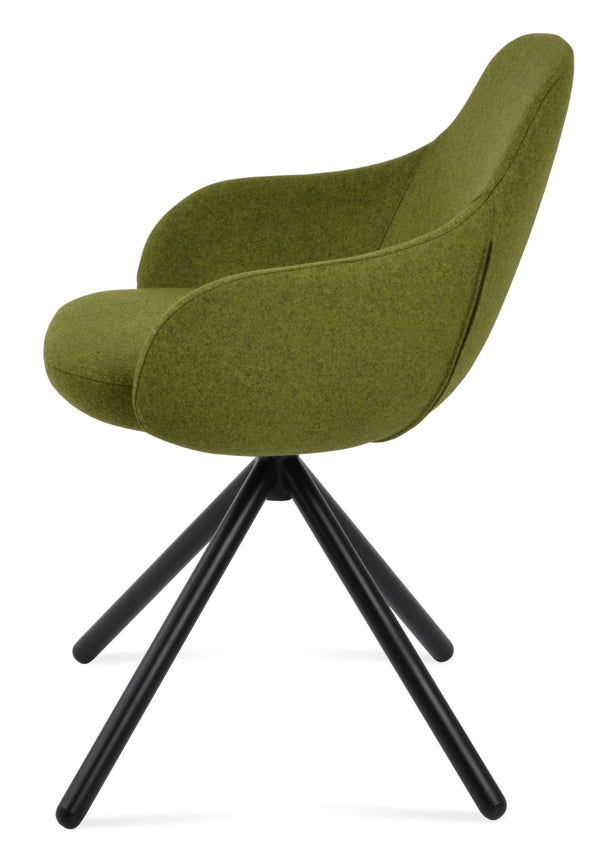 Soho Concept Gazel Arm Ana Counter & Bar Stools: Stylish Wool Fabric, 10-year Guarantee, Multiple Finishes! Black,Green  Soho-concept-dining-chair-03941