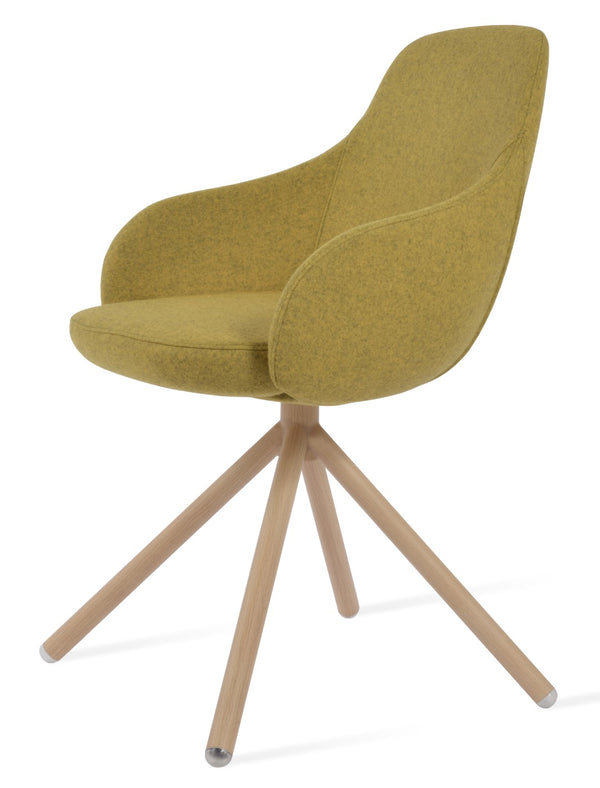 Soho Concept Gazel Arm Wood Counter & Bar Stools - Durable Beech Wood, Boucle Wool Upholstery, 10-year Guarantee Natural  Soho-concept-dining-chair-03943
