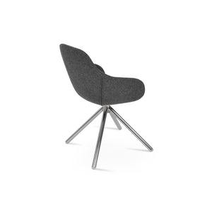 Soho Concept Gazel Arm Ana Counter & Bar Stools: Stylish Wool Fabric, 10-year Guarantee, Multiple Finishes! Chrome,Dark Grey  Soho-concept-dining-chair-03932