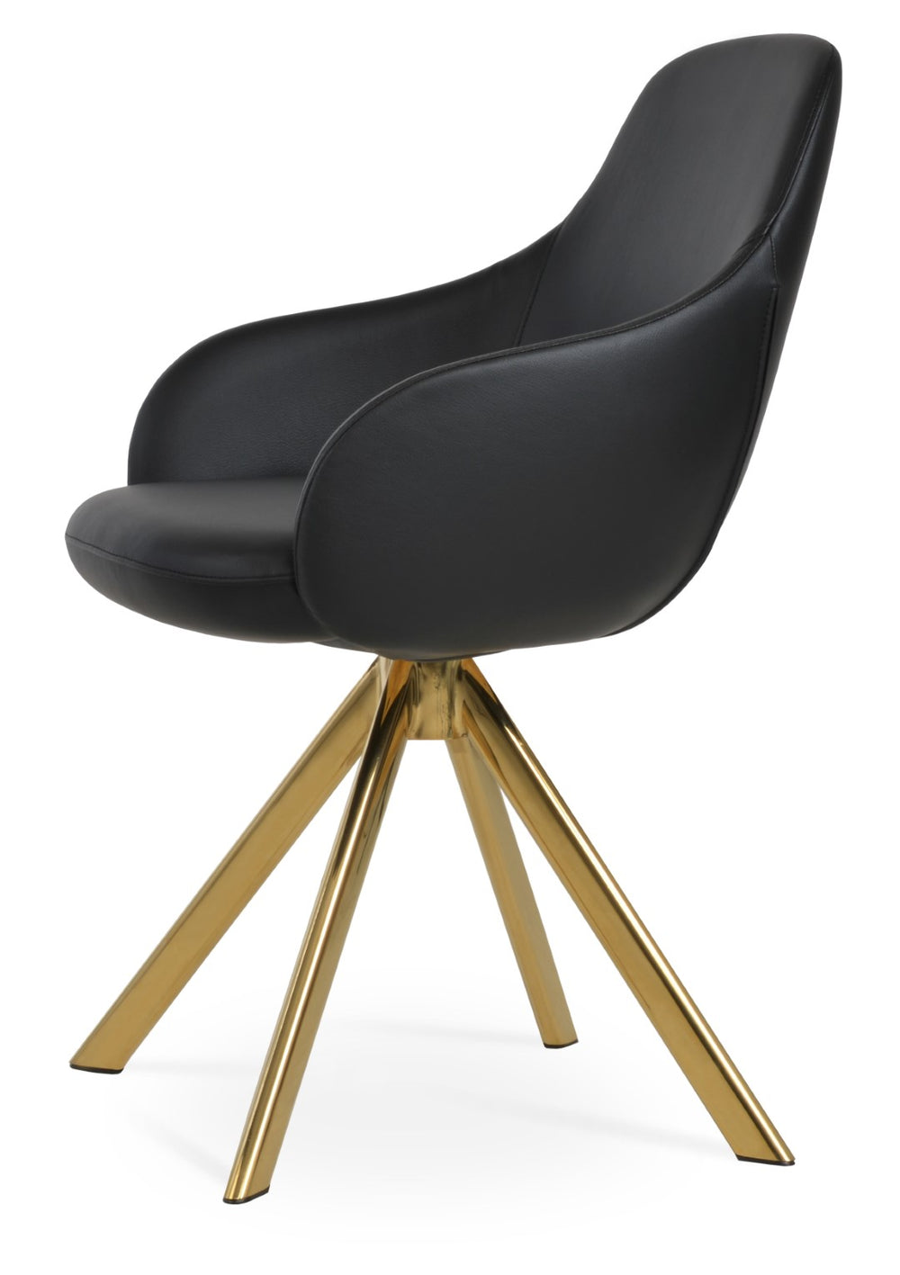 Soho Concept Gazel Arm Office Chair - Ergonomic Leatherette Design With Adjustable Heights & 2-year Guarantee! Gold,Black  Soho-concept-dining-chair-03954