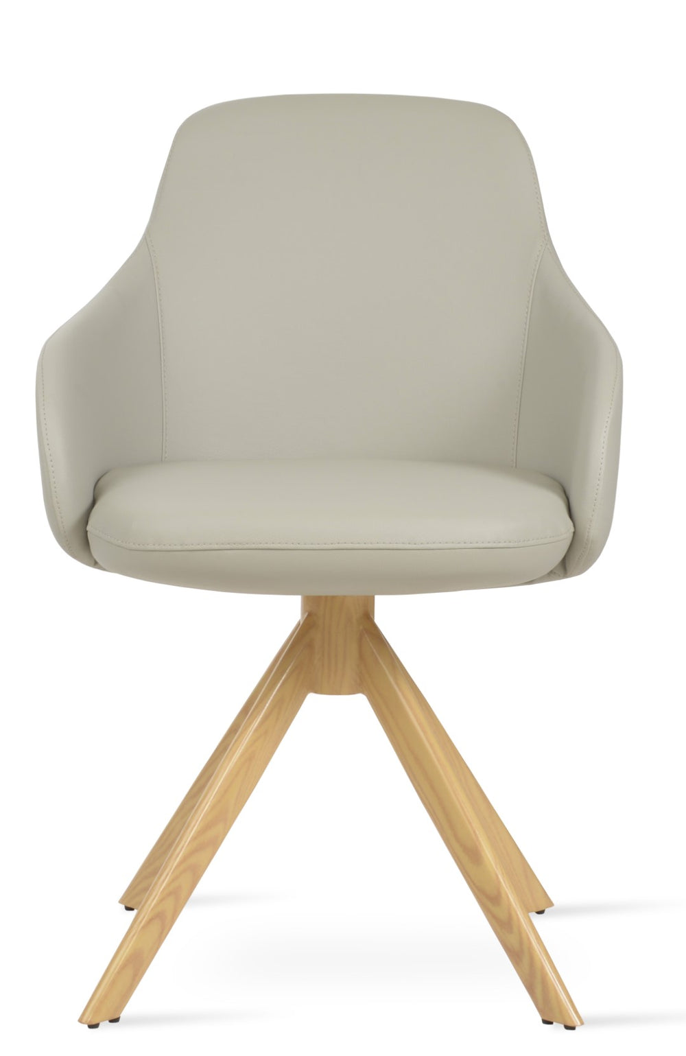 Soho Concept Gazel Arm Pr- Stylish Wood Counter & Bar Stools, Soft Leatherette, 10-year Guarantee, 350 Lbs Support Natural,Light Grey  Soho-concept-dining-chair-03958