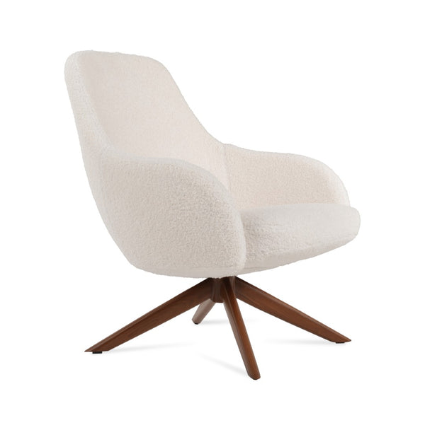 Soho Concept Gazel Arm - Premium Boucle Wool Fabric With 10-year Guarantee In Elegant Walnut & Dark Grey Walnut,White  Soho-concept-dining-chair-13109