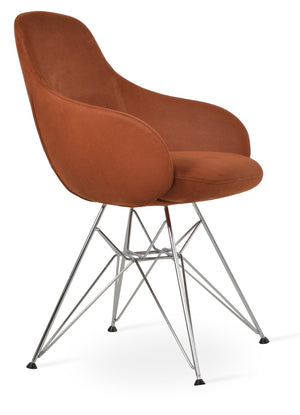 Soho Concept Gazel Stylish Arm Galata Counter & Bar Chair – Elegant Upholstery Options With 10-year Guarantee! Chrome Steel Tubular Legs Soho-concept-dining-chair-03962
