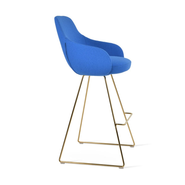Soho Concept Gazel Stylish Arm Barstools & Counterstools - Premium Camira Yoredale Fabric, 10-year Guarantee! Gold,Blue  Soho-concept-dining-chair-08784