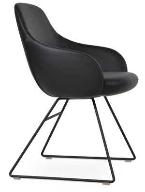 Soho Concept Gazel Arm Wire Bar Dining Chair - Modern Leatherette Design, 2-year Guarantee, Stylish & Durable Black  Soho-concept-dining-chair-03974