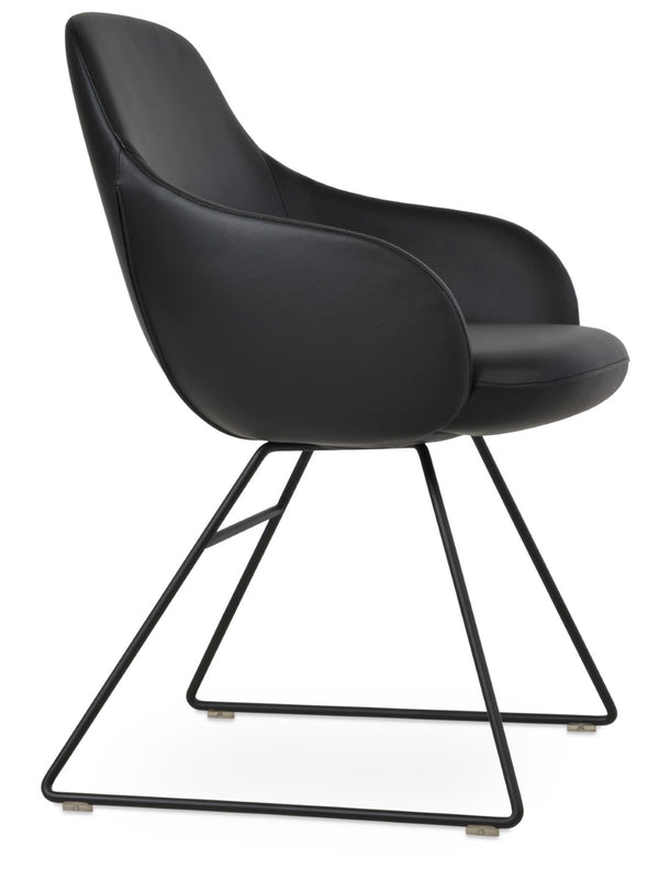 Soho Concept Gazel Arm Wire Bar Dining Chair - Modern Leatherette Design, 2-year Guarantee, Stylish & Durable Black  Soho-concept-dining-chair-03974