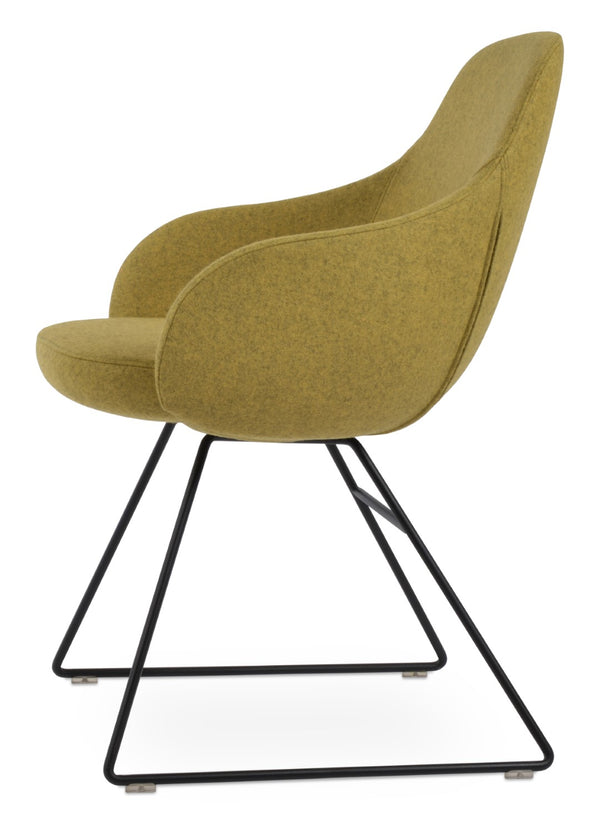 Soho Concept Gazel Arm Wire Counter & Bar Chairs - Stylish Camira Blazer Wool With Gold Finish & 10-year Guarantee Black  Soho-concept-dining-chair-03973