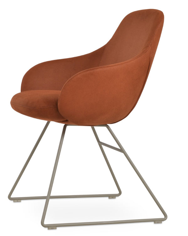 Soho Concept Gazel Arm Wire Counter And Bar Stools - Stylish Upholstered Seating With 10-year Guarantee, Durable Fabrics Nubuck Fabric Cognac  Soho-concept-dining-chair-03971