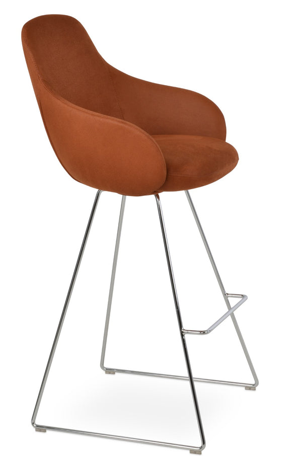 Soho Concept Gazel Stylish Arm Barstools & Counterstools In Premium Fabrics - Modern Wire Design, 10-year Guarantee Chrome  Soho-concept-dining-chair-08778