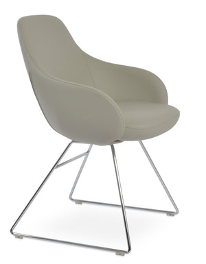 Soho Concept Gazel Arm Wire Bar Dining Chair - Modern Leatherette Design, 2-year Guarantee, Stylish & Durable Chrome,Light Grey  Soho-concept-dining-chair-03977