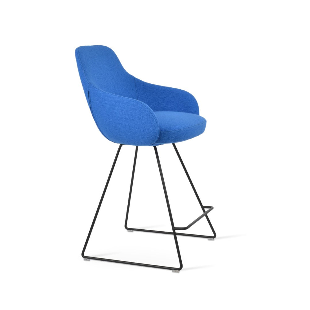 Soho Concept Gazel Stylish Arm Barstools & Counterstools - Premium Camira Yoredale Fabric, 10-year Guarantee! Black,Blue  Soho-concept-dining-chair-08781