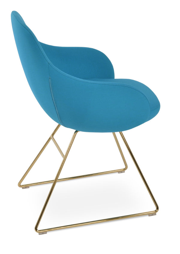 Soho Concept Gazel Arm Wire Counter And Bar Stools - Stylish Upholstered Seating With 10-year Guarantee, Durable Fabrics Gold,Turquoise  Soho-concept-dining-chair-03979