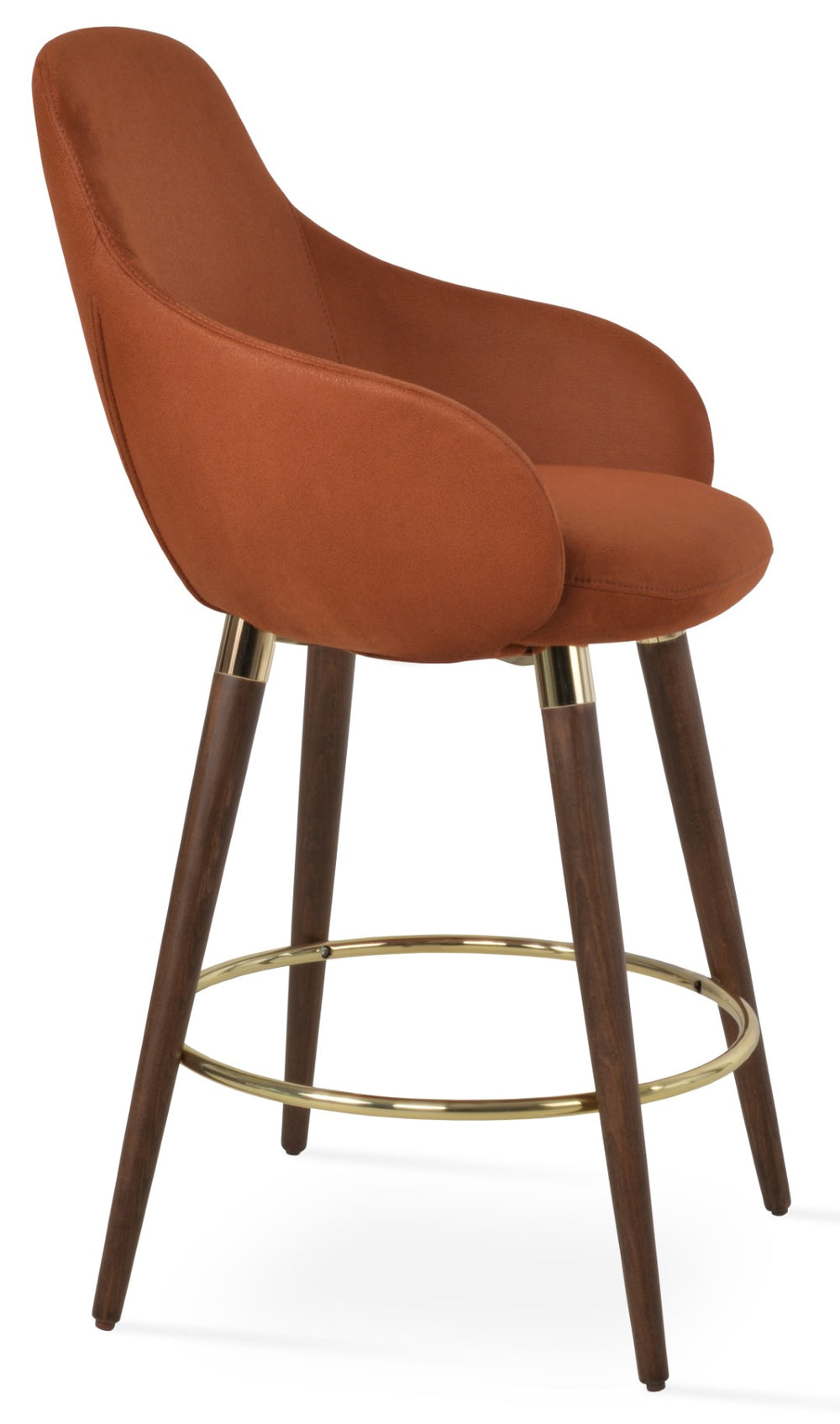 Soho Concept Gazel Arm Wood Counter & Bar Stools – Stylish Upholstered Seating With 10-year Guarantee, 350 Lbs Capacity Walnut,Chrome,Turquoise  Soho-concept-dining-chair-08812