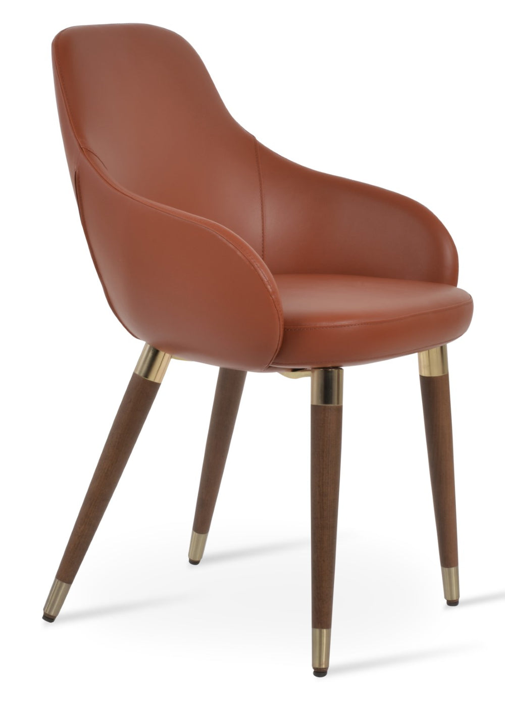 Soho Concept Gazel Arm Wood Counter & Bar Dining Chair - Soft Leatherette, Stylish Walnut, 2-year Guarantee! Walnut,Gold  Soho-concept-dining-chair-03989