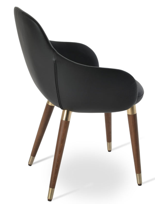 Soho Concept Gazel Arm Pr- Stylish Wood Counter & Bar Stools, Soft Leatherette, 10-year Guarantee, 350 Lbs Support Black  Soho-concept-dining-chair-03986