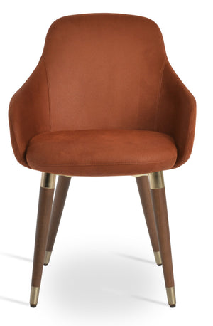 Soho Concept Gazel Arm Wood Counter & Bar Chair - Stylish Solid Beech Design, Luxurious Fabrics, 10-year Guarantee Gazel Arm Wood  Dining Seat Nubuck Fabric Cognac  Soho-concept-dining-chair-03988