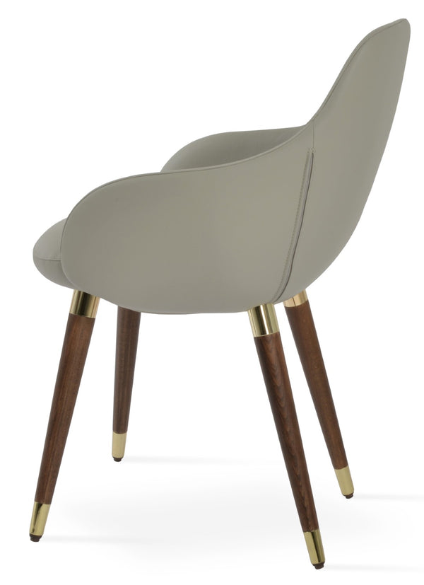 Soho Concept Gazel Arm Office Chair - Ergonomic Leatherette Design With Adjustable Heights & 2-year Guarantee! Light Grey,Gold  Soho-concept-dining-chair-03982