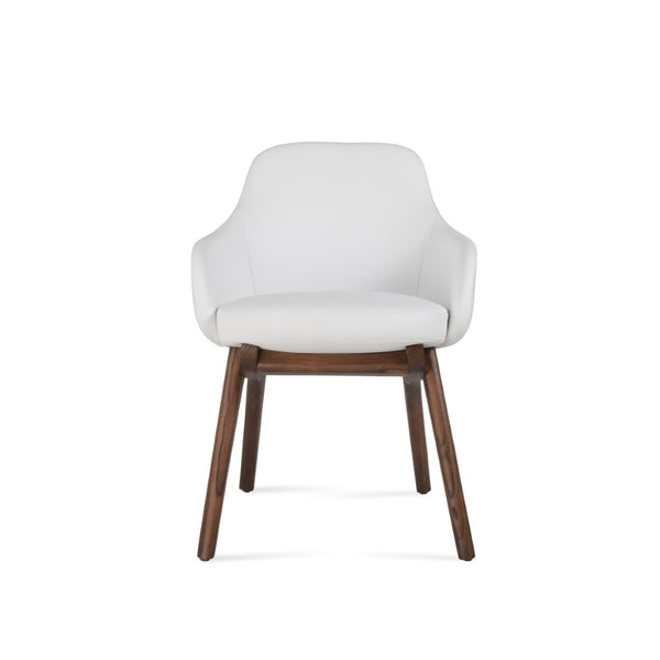 Soho Concept Gazel Arm Wood Counter & Bar Dining Chair - Soft Leatherette, Stylish Walnut, 2-year Guarantee! Walnut,Ash,White  Soho-concept-dining-chair-04001