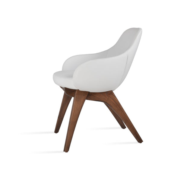 Soho Concept Gazel Arm Wood Counter & Bar Dining Chair - Soft Leatherette, Stylish Walnut, 2-year Guarantee! Walnut,Ash,White  Soho-concept-dining-chair-04001