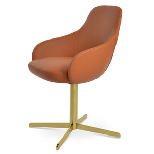 Soho Concept Gazel Arm Large Office Chair - Premium Camira Boucle Fabric, 10-year Guarantee, Stylish & Durable Gold  Soho-concept-dining-chair-03802