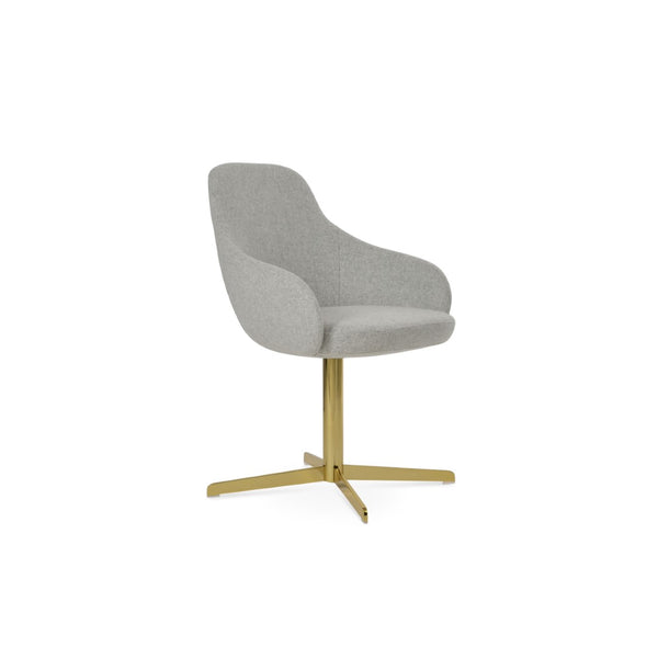 Soho Concept Gazel Arm Office Chair - Ergonomic Wool Fabric With Boucle Texture, Adjustable Heights & 10-year Warranty Gold,Silver  Soho-concept-dining-chair-03806
