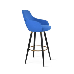 Soho Concept Gazel Arm Barstools & Counterstools - Premium Camira Yoredale Boucle Fabric, 10-year Warranty, Stylish! Black,Brass,Blue  Soho-concept-dining-chair-06872