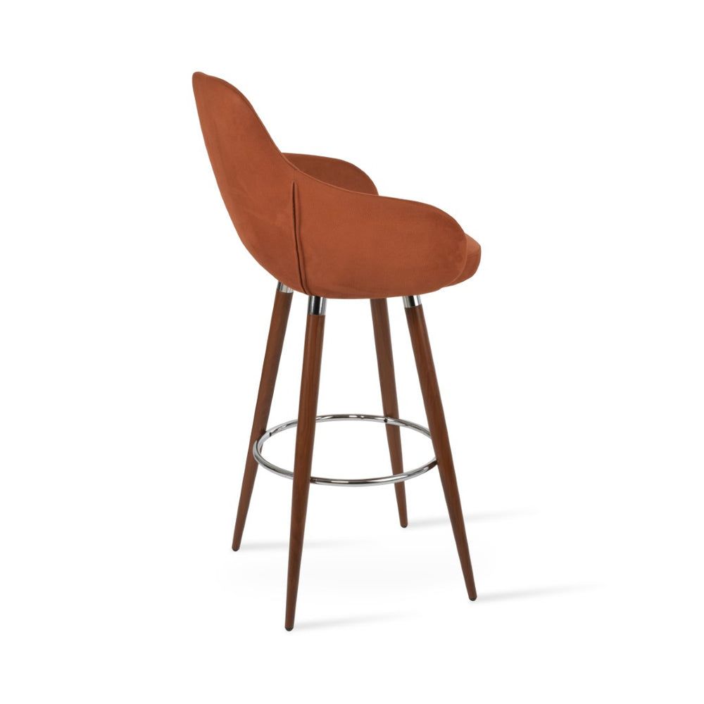 Soho Concept Gazel Arm Barstools & Counterstools - Luxurious Upholstery, Solid Wood, 10-year Guarantee, 350 Lbs Capacity Walnut  Soho-concept-dining-chair-08690