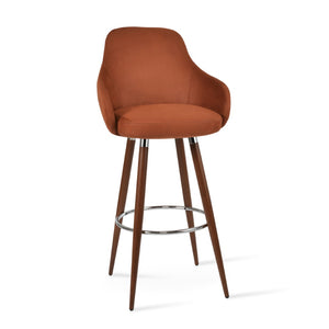 Soho Concept Gazel Arm Barstools & Counterstools - Luxurious Upholstery, Solid Wood, 10-year Guarantee, 350 Lbs Capacity Walnut  Soho-concept-dining-chair-06871