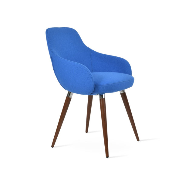 Soho Concept Gazel Arm Ana Counter & Bar Stools - Stylish, Durable Seats In Boucle Fabric & Leather, 10-year Guarantee Walnut,Chrome,Blue  Soho-concept-dining-chair-03810
