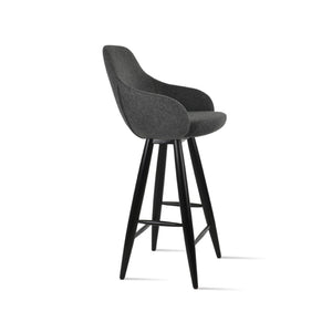 Soho Concept Gazel Stylish Arm Barstools & Counterstools - Durable Camira Wool, 10-year Guarantee, Dark Grey Dark Grey  Soho-concept-dining-chair-08692