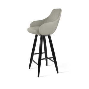 Soho Concept Gazel Arm Barstools & Counterstools - Stylish Wood Design, Soft Leatherette, 2-year Guarantee, 350 Lbs Light Grey  Soho-concept-dining-chair-08693